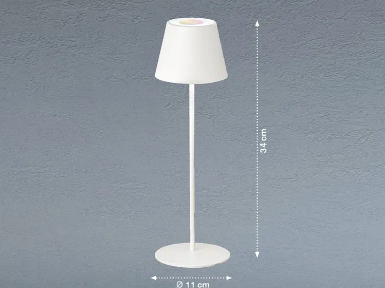 2er SET Akku Tischlampen Weiß ohne Kabel mit Ladestation, Höhe 34cm