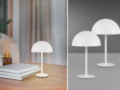 2er SET Akku Tischlampen Weiß, Touch dimmbar, USB aufladbar, Höhe 21cm