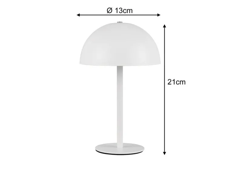 2er SET Akku Tischlampen Weiß, Touch dimmbar, USB aufladbar, Höhe 21cm