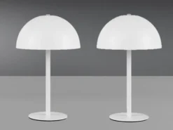 2er SET Akku Tischlampen Weiß, Touch dimmbar, USB aufladbar, Höhe 21cm