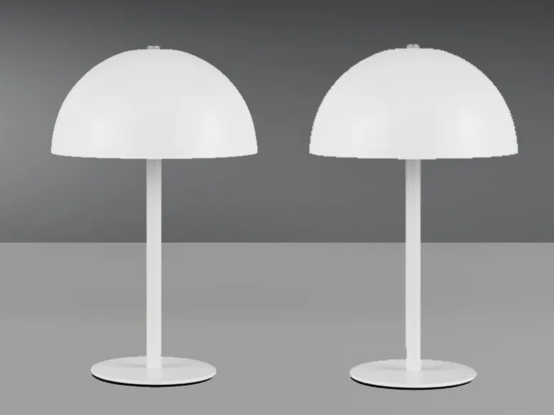 2er SET Akku Tischlampen Weiß, Touch dimmbar, USB aufladbar, Höhe 21cm