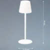 2er SET Akku Tischlampen Weiß USB Kabel Sensor Dimmer Höhe 38cm