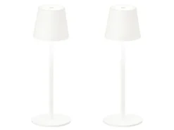 2er SET Akku Tischlampen Weiß USB Kabel Sensor Dimmer Höhe 38cm
