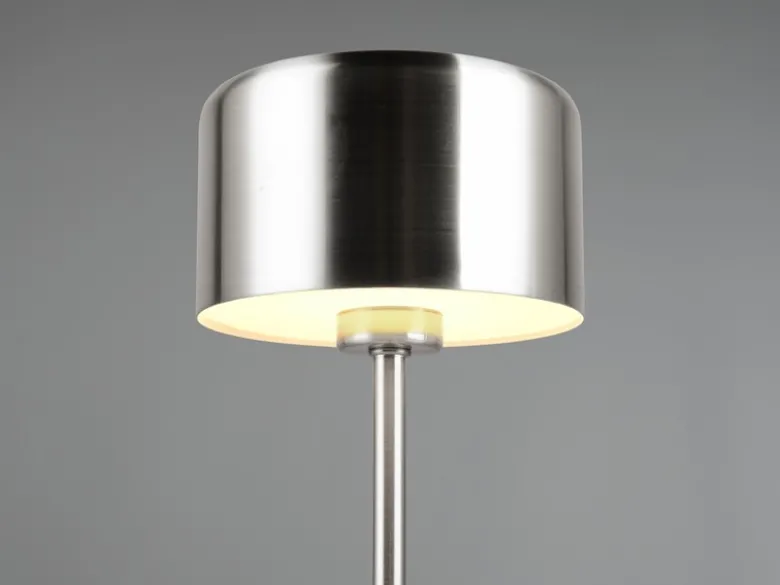 2er SET Akku Tischleuchten, per USB aufladbar, dimmbar, Silber matt, Höhe 30cm