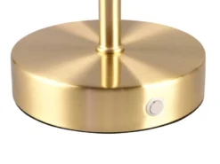 2er SET Akku Tischleuchten, per USB aufladbar, dimmbar, Messing matt, Höhe 30cm