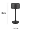 2er SET Akku Tischleuchten, per USB aufladbar, dimmbar, Schwarz, Höhe 30cm