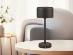 2er SET Akku Tischleuchten, per USB aufladbar, dimmbar, Schwarz, Höhe 30cm