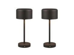 2er SET Akku Tischleuchten, per USB aufladbar, dimmbar, Schwarz, Höhe 30cm