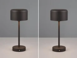 2er SET Akku Tischleuchten, per USB aufladbar, dimmbar, Schwarz, Höhe 30cm