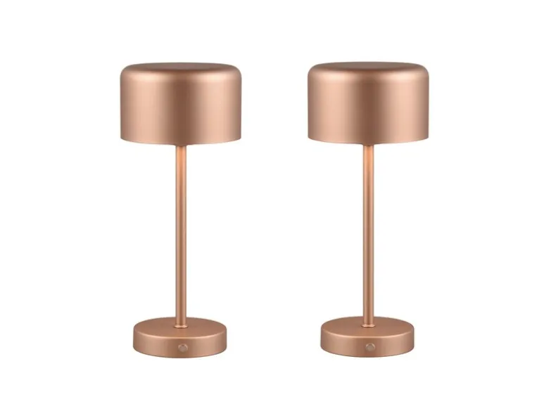 2er SET Akku Tischleuchten, per USB aufladbar, dimmbar, Coffee, Höhe 30cm