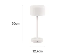 2er SET Akku Tischleuchten, per USB aufladbar, dimmbar, Weiß, Höhe 30cm