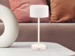 2er SET Akku Tischleuchten, per USB aufladbar, dimmbar, Weiß, Höhe 30cm
