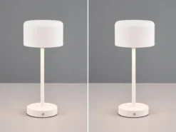 2er SET Akku Tischleuchten, per USB aufladbar, dimmbar, Weiß, Höhe 30cm