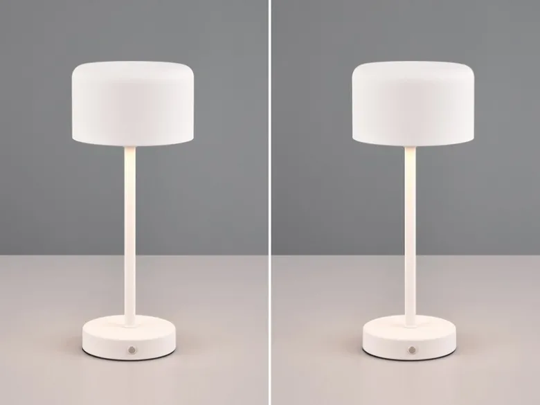 2er SET Akku Tischleuchten, per USB aufladbar, dimmbar, Weiß, Höhe 30cm