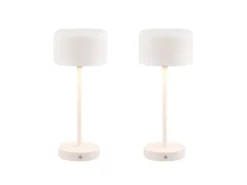 2er SET Akku Tischleuchten, per USB aufladbar, dimmbar, Weiß, Höhe 30cm