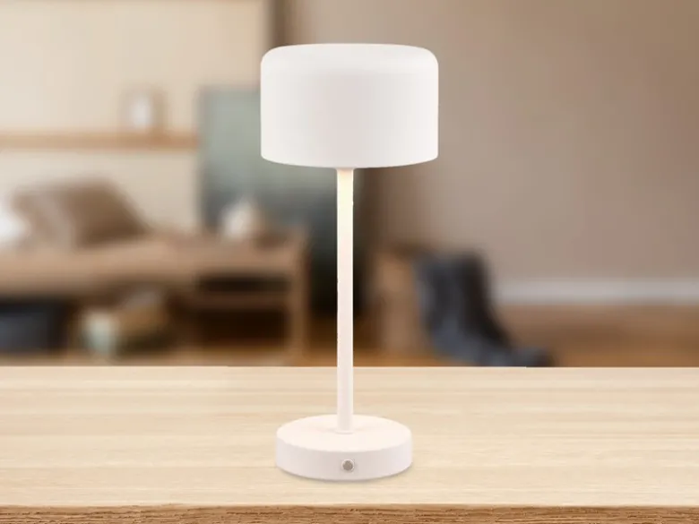 2er SET Akku Tischleuchten, per USB aufladbar, dimmbar, Weiß, Höhe 30cm