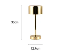 2er SET Akku Tischleuchten, per USB aufladbar dimmbar Messing poliert, Höhe 30cm