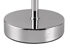 2er SET Akku Tischleuchten, per USB aufladbar, dimmbar, Silber Chrom, Höhe 30cm