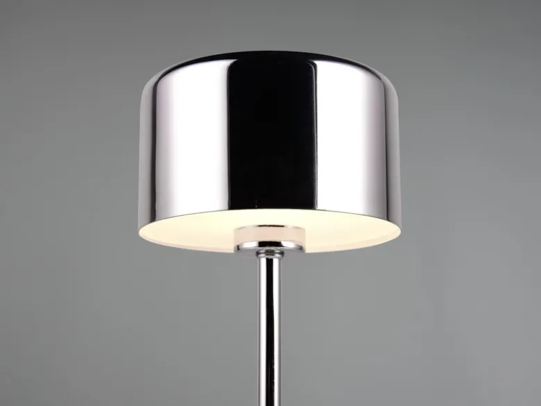 2er SET Akku Tischleuchten, per USB aufladbar, dimmbar, Silber Chrom, Höhe 30cm