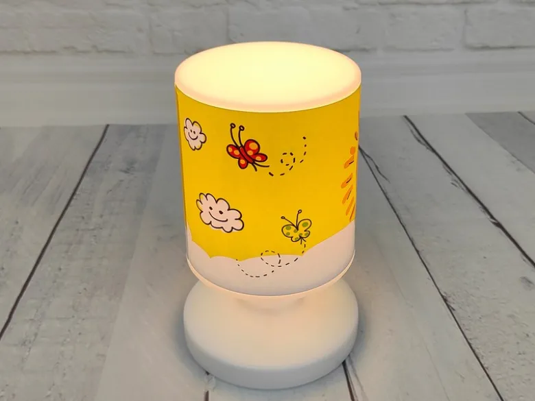 2er Set Akku Tischleuchte Sonne und Schmetterling, per USB aufladbar, Höhe 20cm