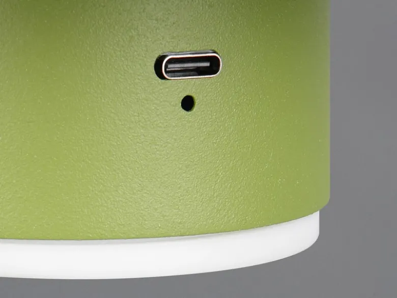 2er SET Akku Wandlampen aus Metall Grün per USB aufladbar, Ø 15,5cm