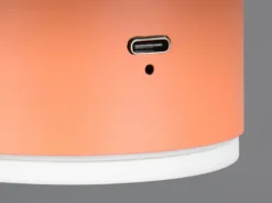 2er SET Akku Wandlampen aus Metall Orange per USB aufladbar, Ø 15,5cm