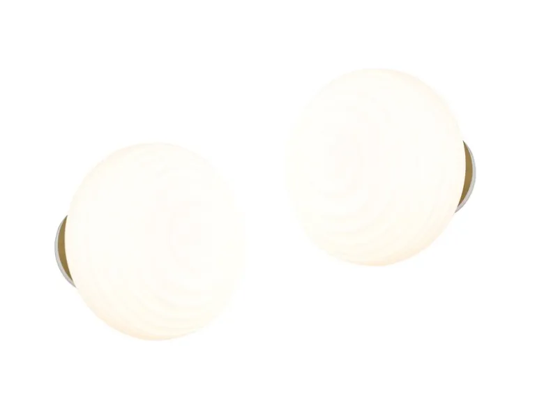 2er SET Akku Wandleuchten mit Glasschirm Weiß dimmbar, Ø 15,5cm