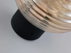 2er SET Akku Wandleuchten mit Glasschirm Bernsteinfarben dimmbar, Ø 15,5cm