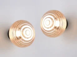 2er SET Akku Wandleuchten mit Glasschirm Bernsteinfarben dimmbar, Ø 15,5cm