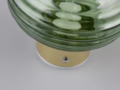 2er SET Akku Wandleuchten mit Glasschirm Grün dimmbar, Ø 15,5cm