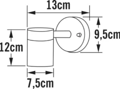 2er-Set Aluminium Downlight Wandleuchten MODENA schwarz, GU10, Höhe 13 cm, IP44