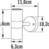 2er-Set Aluminium Up-Down Wandleuchte MODENA schwarz, GU10, Höhe 17 cm, IP23