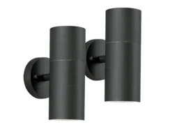 2er-Set Aluminium Up-Down Wandleuchte MODENA schwarz, GU10, Höhe 19,5 cm, IP44