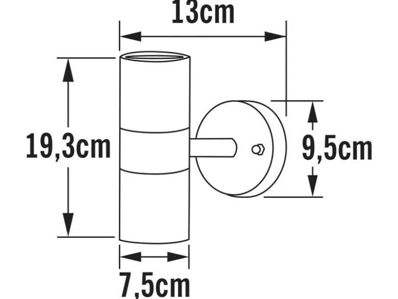 2er-Set Aluminium Up-Down Wandleuchte MODENA schwarz, GU10, Höhe 19,5 cm, IP44