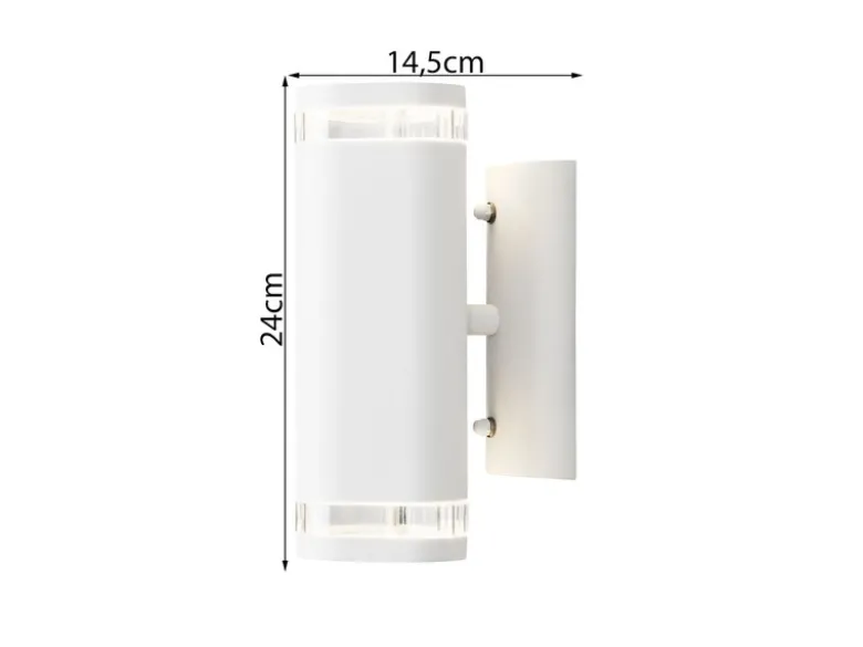 2er-Set Aluminium Up-Down Wandleuchte MODENA weiß, GU10, Höhe 23,5 cm, IP44