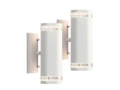 2er-Set Aluminium Up-Down Wandleuchte MODENA weiß, GU10, Höhe 23,5 cm, IP44