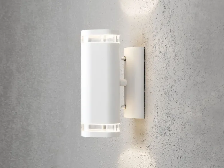 2er-Set Aluminium Up-Down Wandleuchte MODENA weiß, GU10, Höhe 23,5 cm, IP44