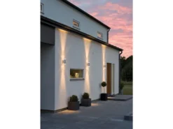 2er-Set Aluminium Up-Down Wandleuchte MODENA weiß, GU10, Höhe 23,5 cm, IP44