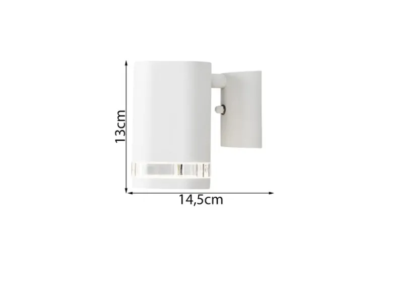 2er-Set Aluminium Wandleuchte MODENA weiß, GU10, Höhe 13,5 cm, IP44