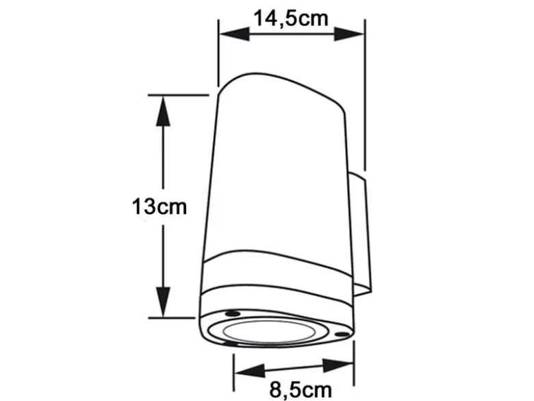 2er-Set Aluminium Wandleuchte MODENA weiß, GU10, Höhe 13,5 cm, IP44