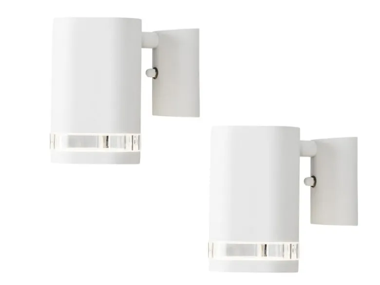 2er-Set Aluminium Wandleuchte MODENA weiß, GU10, Höhe 13,5 cm, IP44