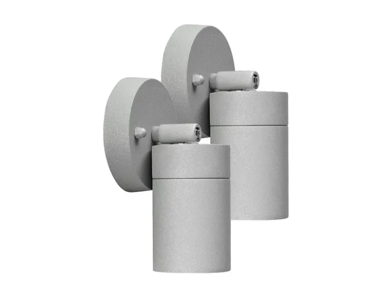 2er-Set Aluminium Wandspot MODENA grau, GU10, Höhe 15cm, IP44
