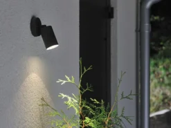 2er-Set Aluminium Wandspot MODENA schwarz, GU10, Höhe 15 cm, IP44