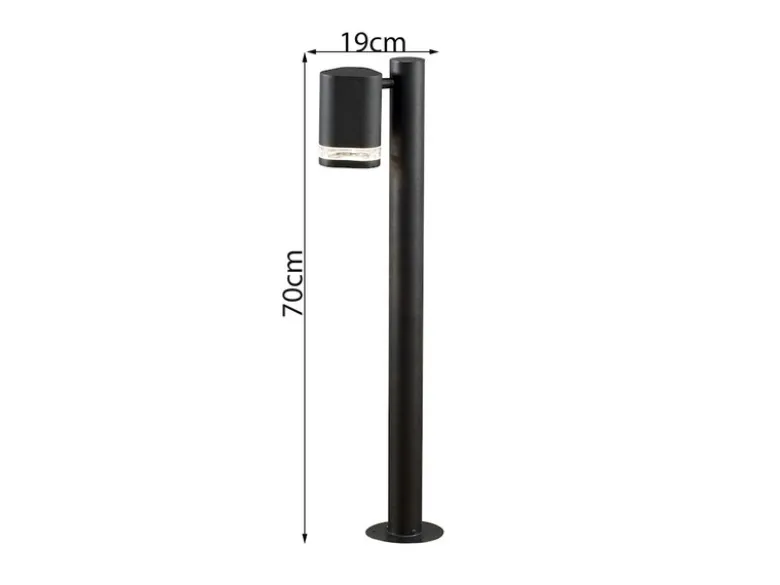 2er-Set Aluminium Wegeleuchte MODENA schwarz, GU10, Höhe 70 cm, IP44