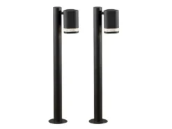 2er-Set Aluminium Wegeleuchte MODENA schwarz, GU10, Höhe 70 cm, IP44