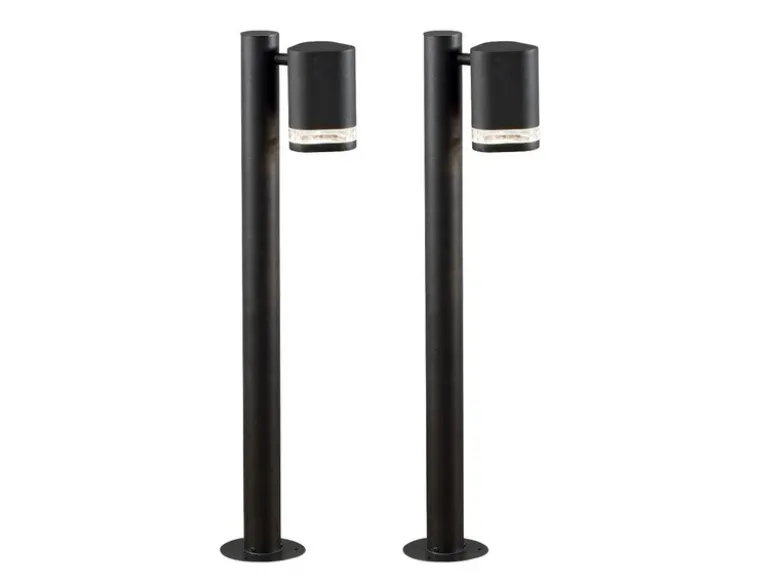 2er-Set Aluminium Wegeleuchte MODENA schwarz, GU10, Höhe 70 cm, IP44