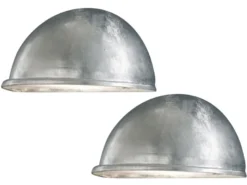 2er Set Außenleuchte Downlight TORINO galvanisiert, 28x13,5 cm, Hausbeleuchtung