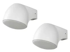 2er Set Außenwandleuchte Downlight FERRERA Alu weiß, High Power LED, Höhe 13cm