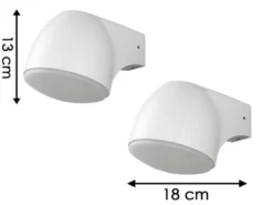 2er Set Außenwandleuchte Downlight FERRERA Alu weiß, High Power LED, Höhe 13cm