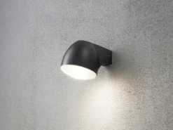 2er Set Außenwandleuchte Downlight FERRERA Alu schwarz, High Power LED, H. 13cm